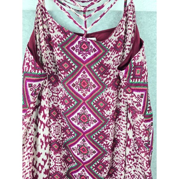 Maurices Women's Summer Tank Tassel Hem Burgundy Dress Size 18/20 - Picture 2 of 8